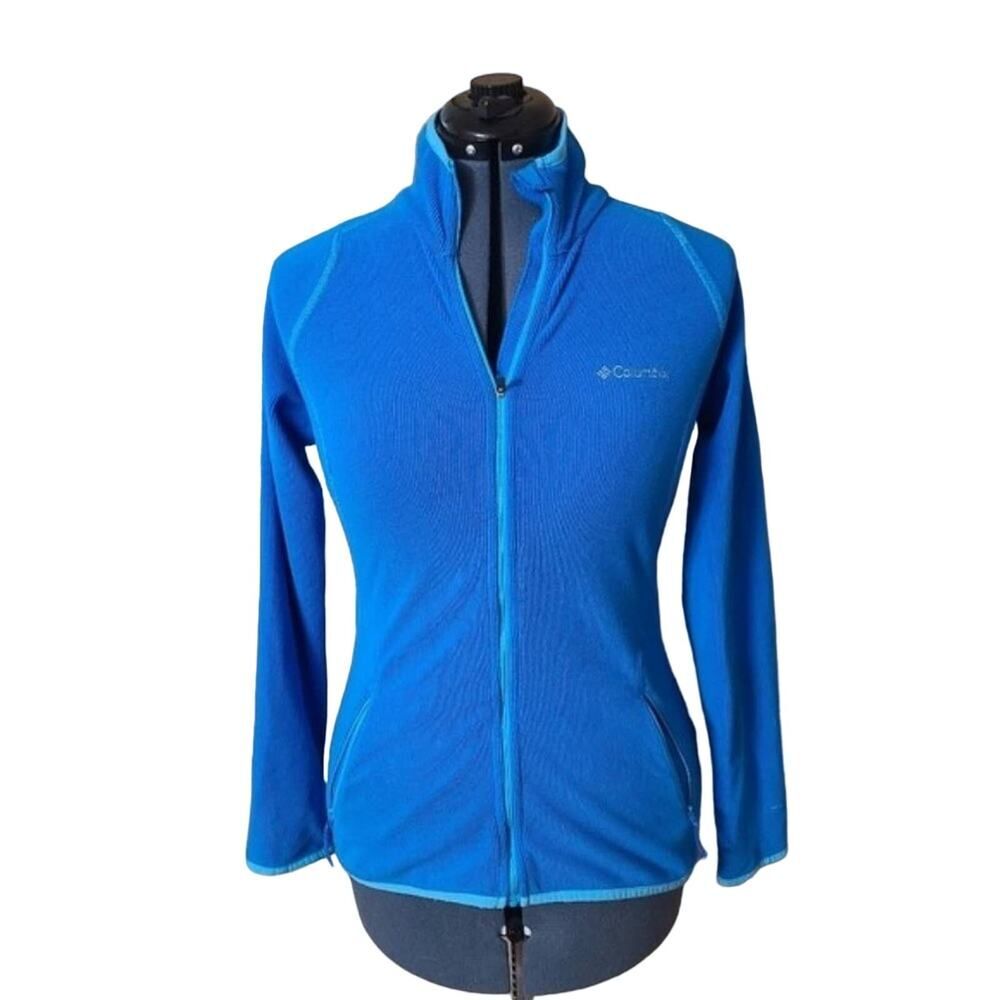 Columbia ocean blue zip fleece microfiber jacket medium